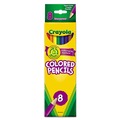 Pencils | Crayola 684008 3.3 mm 2B Long-Length Colored Pencil Set - Assorted Lead and Barrel Colors (8/Set) image number 0