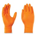 Disposable Gloves | Ammex GWON42100 8 mil Heavy-Duty Industrial Powder-Free Nitrile Gloves - Small, Orange (1000/Carton) image number 3