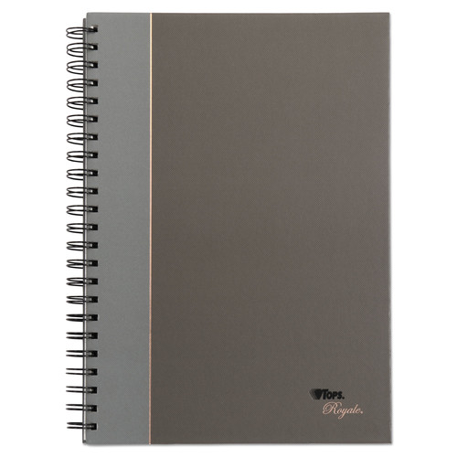Notebooks & Pads | TOPS 25332 Royale 11.75 in. x 8.25 in. Sheets 1-Subject Medium/College Rule Wirebound Business Notebooks - Black/Gray Cover image number 0