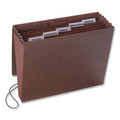 File Folders | Smead 70540 5.25 in. Expansion Letter Size 1/5-Cut Tabs 6 Sections Elastic Cord 6-Pocket Subject File with Insertable Tabs - Redrope image number 2