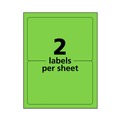Labels | Avery 05952 5.5 in. x 8.5 in. High-Visibility Permanent Laser ID Labels - Neon Green (100/Box) image number 5