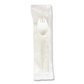Cutlery | Boardwalk BWKSCHOOLKITPP 5.31 in. Mediumweight Plastic School Cutlery Napkin/Spork/Straw Kit - White (1000/Carton) image number 2
