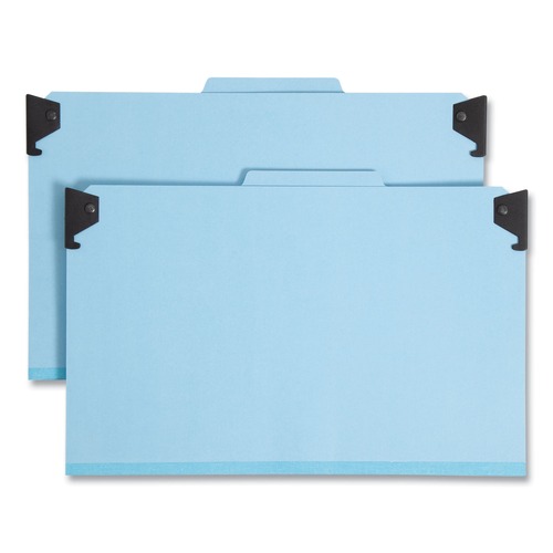 File Folders | Smead 65165 2 Dividers Legal Size FasTab Hanging Pressboard Classification Folders - Blue image number 0