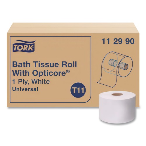Toilet Paper | Tork 112990 1-Ply Septic Safe Universal Bath Tissue Roll with OptiCore - White (36/Carton) image number 0