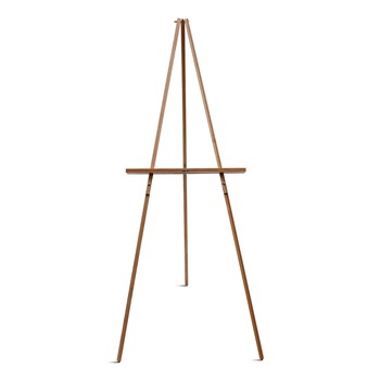 EASELS | MasterVision FLX06203MV 60 in. High Wood/Brass Display Tripod Easel - Oak