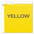 File Folders | Pendaflex 04152 1/5 YEL 1/5-Cut Tabs Letter Size Colored Reinforced Hanging Folders - Yellow (25/Box) image number 2