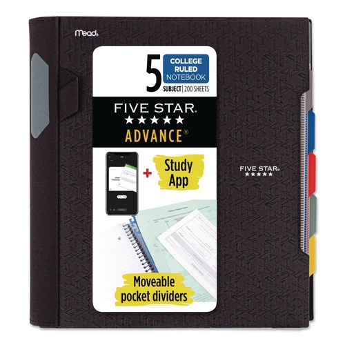 Notebooks & Pads | Five Star 06326 11 in. x 8.5 in. Sheets 5-Subject Medium/College Rule Advance Wirebound Notebook - Randomly Assorted Cover Color image number 0