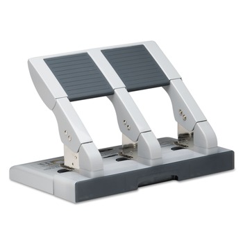 Swingline A7074550C 9/32 in. Holes 75-Sheet Heavy-Duty High-Capacity Three-Hole Adjustable Punch - Putty/Gray