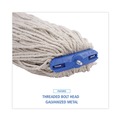 Mops | Boardwalk BWKCM22024 24 oz. Lie-Flat Head Cotton Fiber Mop Heads - White (12/Carton) image number 7