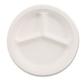  | Chinet 21204 3 Compartment Plate 10-1/4 in. Di Paper Dinnerware - White (500/Carton) image number 0