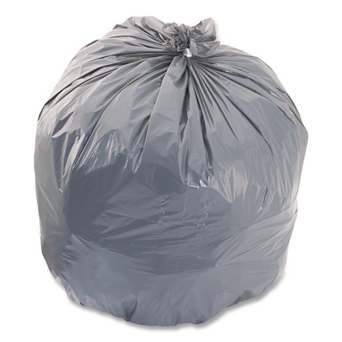 Trash Bags | Heritage H8046SG Linear Low-Density Can Liners 45 gal 1.1 mil 40-in x 46-in Gray Flat Pack 125/Carton image number 0
