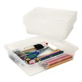 Boxes & Bins | Storex 62565U05C Storage Tray, Flat, 1.69 gal, 10.65-in x 13.17-in x 2.96-in, Translucent, 5/Pack image number 2