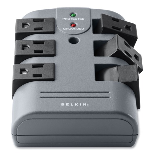 Surge Protectors | Belkin BP106000 1080 J 6 AC Outlets Pivot Plug Surge Protector - Gray image number 0