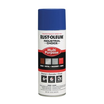 PAINTING | Rust-Oleum 1624830 12 oz. Aerosol Can Industrial Choice 1600 System Multi-Purpose Enamel Spray Paint - Flat Safety Blue (6/Carton)