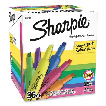 Sharpie 2133496 Tank Style Chisel Tip Highlighters - Assorted Colors (36/Pack)