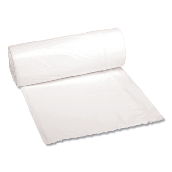 TRASH WASTE BINS | Boardwalk H4823LWKR01 24 in. x 23 in. 10 gal. 0.4 mil. Low-Density Waste Can Liners - White (25 Bags/Roll, 20 Rolls/Carton)