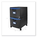 Office Filing Cabinets & Shelves | Storex 61314U01C 14.75 in. x 18.25 in. x 26 in. 2-Legal/Letter File Drawer Mobile Filing Cabinet - Black/Blue image number 6