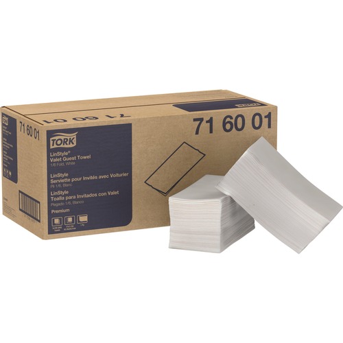 Cleaning Cloths | Tork 716001 1-Ply 11.5 x 17 LinStyle Valet Guest Towel - White (5/Carton) image number 0