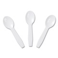 Cutlery | AmerCareRoyal RTS3000 Polystyrene Taster Spoons - White (3000/Carton) image number 1