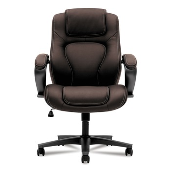 HON HVL402.EN45 17 in. to 21 in. Seat Height 250-lbs. Capacity Executive High-Back Chair - Black/Brown