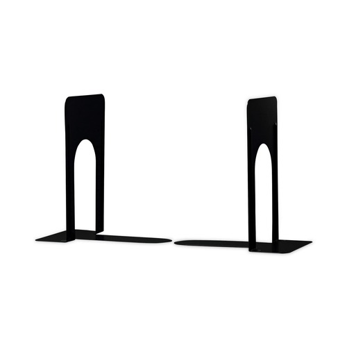 Bookends | Universal UNV54095 5-7/8 in. x 8-1/4 in. x 9 in. Heavy Gauge Steel Nonskid Economy Bookends - Black (1 Pair) image number 0
