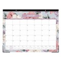 Bulletin Boards | Blue Sky BLS144086 22 in. x 17 in. 12-Month (Jan-Dec): 2026 Tula Monthly Desk Pad Calendar - Floral Artwork, White/Purple/Pink Sheets, Black Headband image number 0