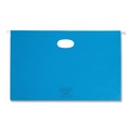 File Folders | Smead 64370 3 in. Capacity 1/5-Cut Tabs 1 Section Legal Size Hanging Pockets with Full-Height Gusset - Sky Blue (25/Box) image number 1