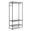 Alera | Alera ALEGR364818BL 48 in. W x 18 in. D x 75 in. H 40 Garments Wire Shelving Garment Rack - Black image number 0