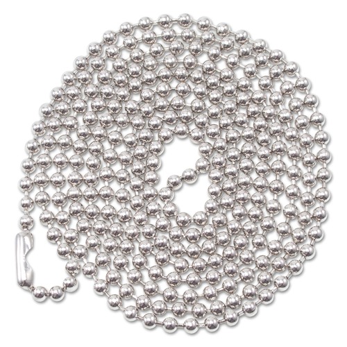 Label & Badge Holders | Advantus 75417 36 in. Long Metal Ball Chain Fastener Nickel Plated ID Badge Holder Chain (100/Box) image number 0
