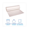 Trash & Waste Bins | Boardwalk Z7660HNKR01 38 in. x 60 in. 60 Gallon 13 mic High Density Industrial Coreless Roll Can Liners - Natural (200/Carton) image number 1
