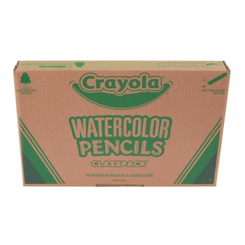 Crayola 68-7507 3.3 mm Watercolor Pencil Classpack - Assorted Lead and Barrel Colors (240/Pack)