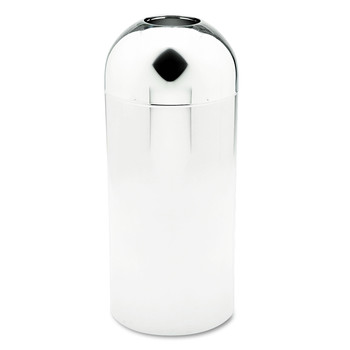 Safco 9875 Reflections 15-Gallon Open-Top Dome Receptacle - Chrome