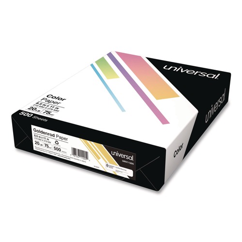 Art & Craft Paper | Universal UNV11205 8.5 in. x 11 in. 20-lb. Deluxe Colored Paper - Goldenrod (500/Ream) image number 0