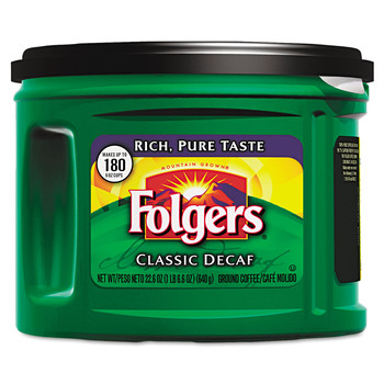 Folgers 2550030406 22-3/5 oz. Can Classic Roast Decaffeinated Ground Coffee (6/Carton)