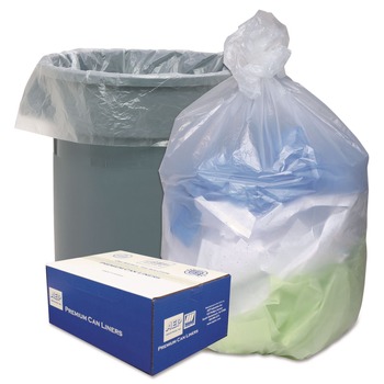 Ultra Plus 1507252 60 Gallon 14 microns 38 in. x 60 in. Can Liners - Natural (200/Carton)