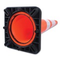 Floor Signs & Safety Signs | Tatco 35500 10.75 in. x 10.75 in. x 28 in. Traffic Cone - Orange/Silver/Black image number 2