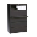 Office Filing Cabinets & Shelves | Hirsh Industries 16068 36 in. x 18.62 in. x 67.62 in. 5 Letter/Legal/A4-Size File Drawers Lateral File Cabinet - Charcoal image number 1