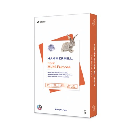 Copy & Printer Paper | Hammermill 10329-1 Fore Multipurpose 20 lbs. 8.5 in. x 14 in. Print Paper - 96 Bright White (500/Ream) image number 0