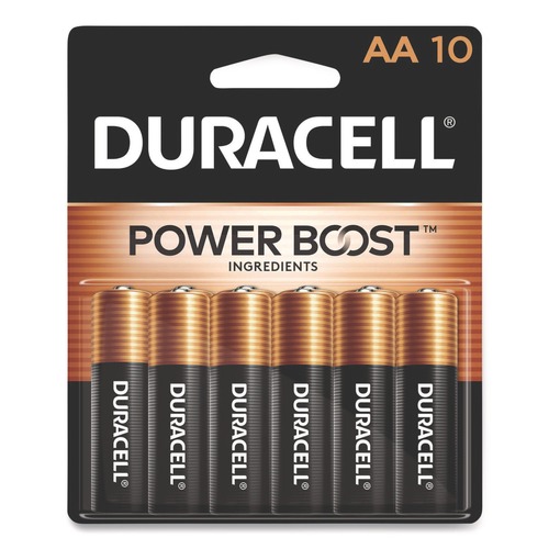 Batteries | Duracell MN1500B10Z Power Boost CopperTop Alkaline AA Batteries (10/Pack) image number 0