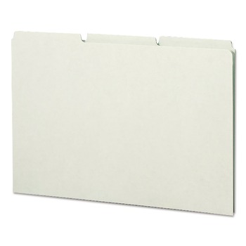 Smead 52334 1/3-Cut Tab 8.5 in. x 14 in. Recycled Blank Top Tab File Guides - Green (50/Box)