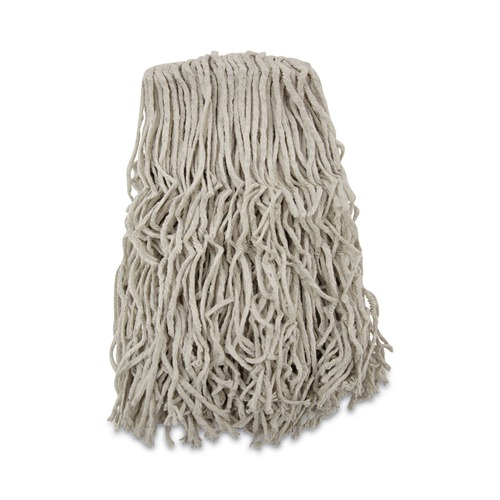 Mops | Boardwalk BWKCM20024 24 oz. Banded Cotton Mop Heads - White (12/Carton) image number 0