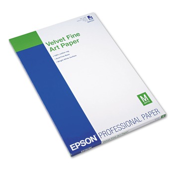 ART AND CRAFT PAPER | Epson S041637 13 in. x 19 in. Velvet Fine Art Paper - White (20/Pack)