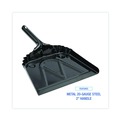 Cleaning Tools | Boardwalk 528147 12 in. x 14 in. 20-Gauge Steel Dust Pan with 5 in. Handle - Black (12/Carton) image number 3