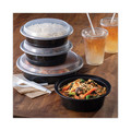 Food Trays, Containers, and Lids | Pactiv Corp. NC723B 24 oz 7 in. Diameter Newspring VERSAtainer Plastic Microwavable Containers - Black/Clear (150/Carton) image number 4