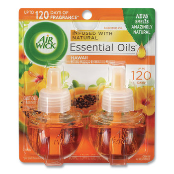 Air Wick 62338-85175 0.67 oz Scented Oil Twin Refill - Hawai'i Exotic Papaya/Hibiscus Flower (2/Pack)