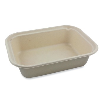 World Centric TR-SC-60-LFP 60 oz 7.5 in. x 9.8 in. x 2.7 in. Paper Fiber Containers - Natural (400/Carton)