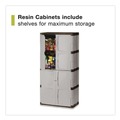 Office Filing Cabinets & Shelves | Rubbermaid FG708300MICHR 36 in. x 18 in. x 72 in. Base/Top Double-Door Storage Cabinet - Gray/Black image number 1