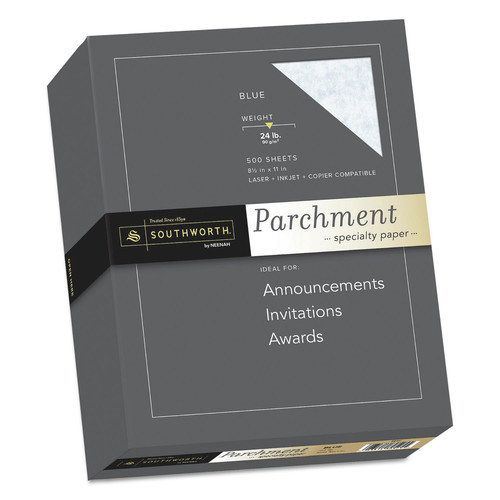 Copy & Printer Paper | Southworth 964C Parchment Specialty Paper, 24 Lb, 8.5 X 11, Blue, 500/ream image number 0