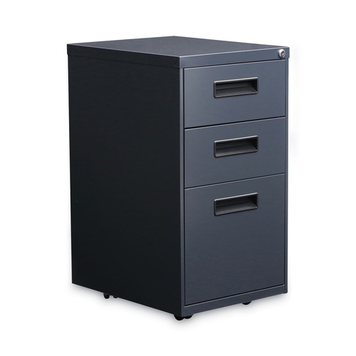 Just Launched | Alera ALEPABBFCH 14.96 in. x 19.29 in. x 27.75 in. 3-Drawers: Box/Box/File Legal/Letter Left or Right File Pedestal - Charcoal image number 0