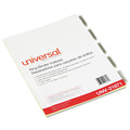 Dividers & Tabs | Universal UNV21871 11 in. x 8.5 in. 5-Tab Insertable Tab Index - Buff, Clear Tabs (6/Pack) image number 1